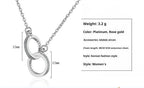 Fashion Zircon Geometric Shape Double Ring Necklace